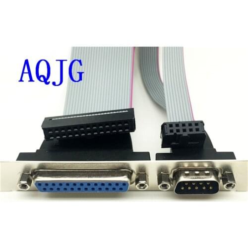 For PCI Slot Header Serial DB9 Pin COM with Parallel DB25 Pin LPT Cable with Bracket for Parallel LPT Printer COM Serial Port