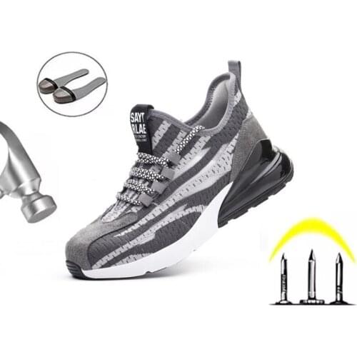 Breathable Light Safety Shoes Men Puncture-Proof Work Sneakers Male Indestructible Footwear Work Boots Steel Toe Shoes 2021