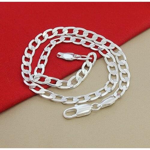 Hot Sale 1cm Wide Silver Color Thick Chain Men Fashion Chain Necklace