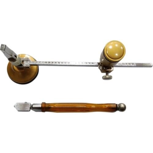 Glass Cutter Round Cutting Tool with Round Handle and Suction Cup Adjustment Compass Type Glass Circular Cutter