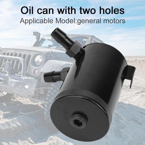 Compact Baffled 2-Port Aluminum Universal Car Parts Oil Catch Can Fuel Tank Reservoir Tank Baffled Oil Tank