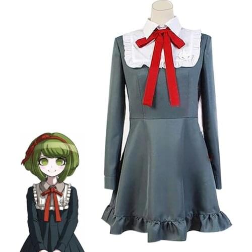 Danganronpa Anime Cosplay Monaka Full Set Women Girls Dress Daily Uniform Cosplay Costume Uniform Girl Dress Halloween Skirt