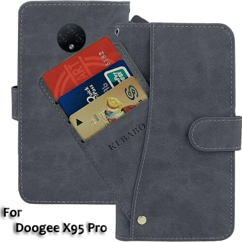 Leather Wallet Doogee X95 Pro Case 6.52" Flip Fashion Luxury Front Card Slots Cases Cover Business Magnetic Phone Bags