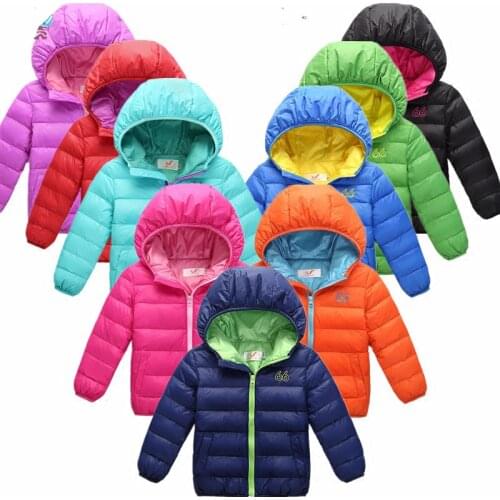 NEW High quality Fashion Devil Hat Winter Jacket Boys Clothing New Winter Boys Clothing Candy colors Girls Clothes Down jacket