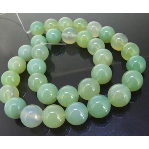 Unique Pearls jewellery Store,Charming Round 12mm Green Jade Gemstone Loose Beads One Full Strand LC3-0169