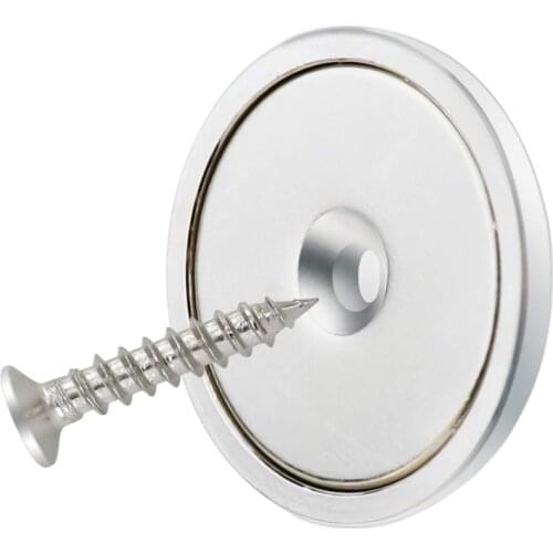 1Pc Neodymium Cup Magnets with 95 LBS Pull Capacity Each Dia 32mm w/Matching Strikers and Screws - Strongest Round Base Magnet