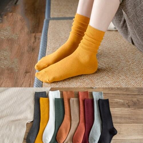 Urgot 3 Pairs Women Long Tube Comfortable Socks Spring Autumn Cotton Socks Quality Trendy Brand Ladies Socks Fashion Male Meias