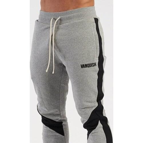 2021 new muscle fitness running training sports cotton trousers mens breathable Slim beam mouth casual health pants