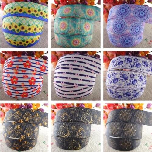 17110430,New arrival 7/8" (22mm) 5 yards/lot flowers printed grosgrain ribbons cartoon ribbon DIY handmade materials