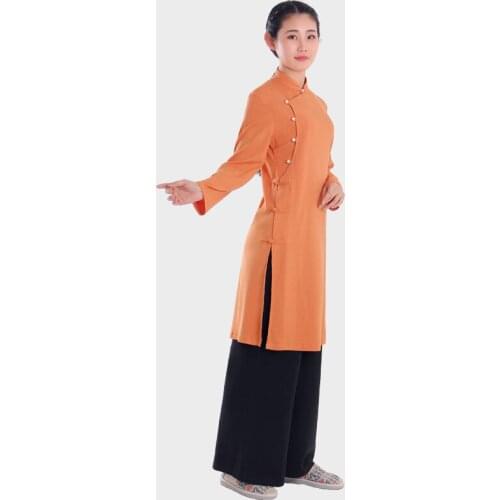 Tai chi clothing uniform for women robe Chinese zen meditation clothing Ensembles d'arts martiaux