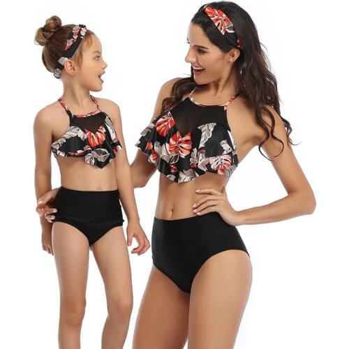 Mom daughter matching swimsuit like mother like daughter mommy and me bikini matching family clothes summer fashion outfits