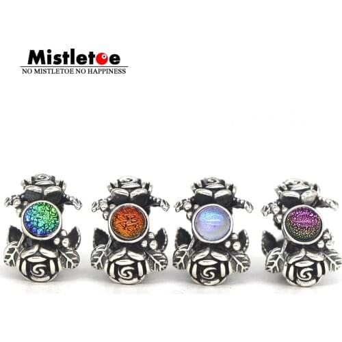Mistletoe 925 Sterling Silver Rose Flowers Stopper Spacer Bead Fit Troll 3.0mm Bracelet Jewelry