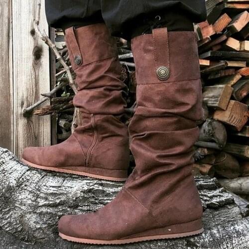 Medieval Renaissance Gothic Steampunk PU Leather Shoes Middle Ages Victorian Vintage Men Women Pirate Knight Cosplay Short Boots