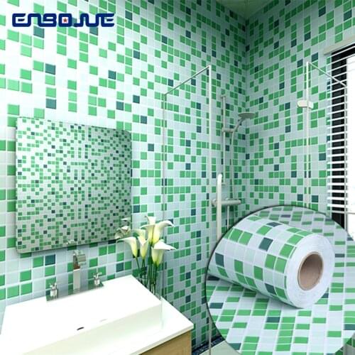 0.4x3M Mosaic Wallpaper Bathroom Waterproof Stickers Kitchen High Temperature PVC Self Adhesive Papel Para Pared Wall Stickers