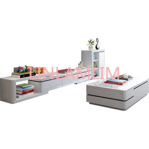 TV stand table living room home furniture modern style fashionable paint wooden leather TV unit and cabinet + coffee table