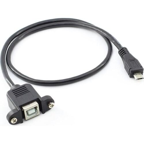 USB 2.0 B female socket scanner printer panel mounted to USB Micro B 5-pin male cable best quality 30cm 50cm