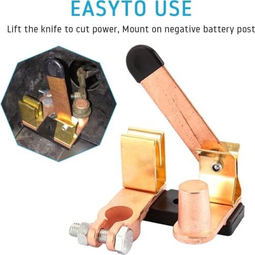 Car Battery Cut Off Shut Off Switch 12V For Top Post Top Terminal Battery Disconnect Knife Blade Switch