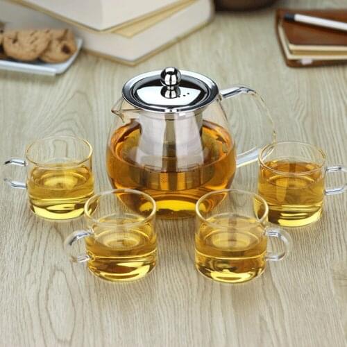 Health life herbal heatabletea pot and cups Borosilicate Glass Red Herbal Flower tea giftset home decoration housewarm Tea pot