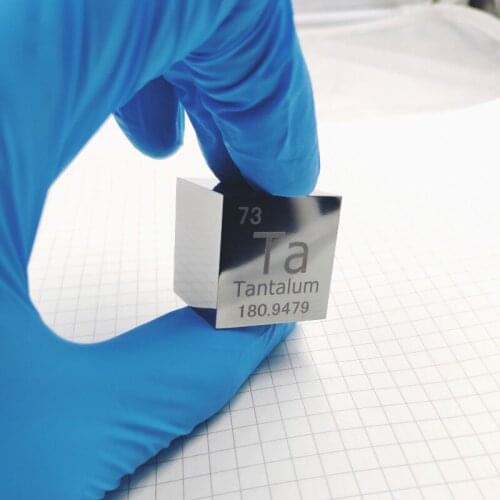 Mirror polished Ta Tantalum Cube 1 inch Periodic Table Format High Purity 99.9