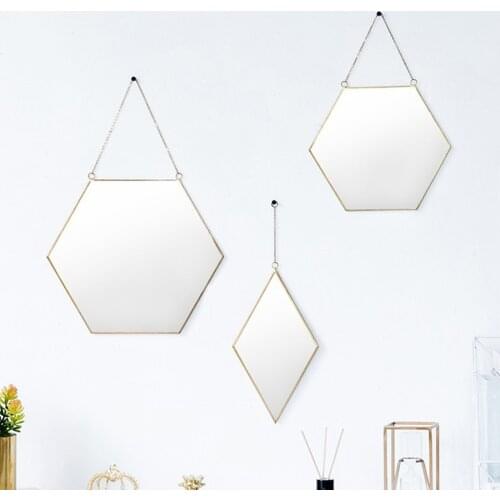 Wrough Iron Golden Frame Mirror Vanity Make Up Mirror Wall Mirror for Bathroom, Entryways, Washrooms, Living Rooms