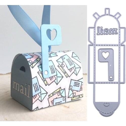 3D Foldable Delicate Mailbox Mail Word Heart Ornament Metal Cutting Dies For DIY Scrapbooking Album Cards Crafts Embossing Dies