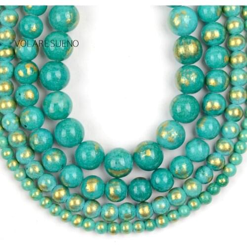 4/6/8/10mm Natural Stone Lake Blue Jades Beads For Jewelry Making DIY Loose Round Spacer Beads Bracelet Charms Accessories 15