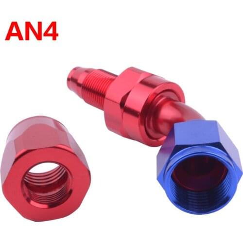 4 AN AN-4 Oil Cooler Aluminum 45 Degree Swivel Oil / Fuel Fitting Adapter High Quality AN 4 Reusable Hose End Fitting Adaptor