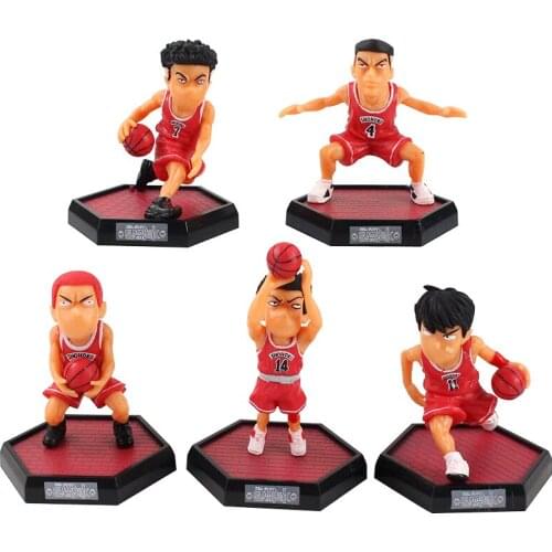 5pcs/set 8-10cm Slam Dunk Sakuragi Hanamichi Basketball Player Figure Toys Doll
