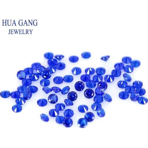 500PCS/LOT 112# Blue Synthetic Spinel Gem Stone Wholesale Round Brilliant Cut Gems For Jewelry High Quality Size 0.8-2.5mm