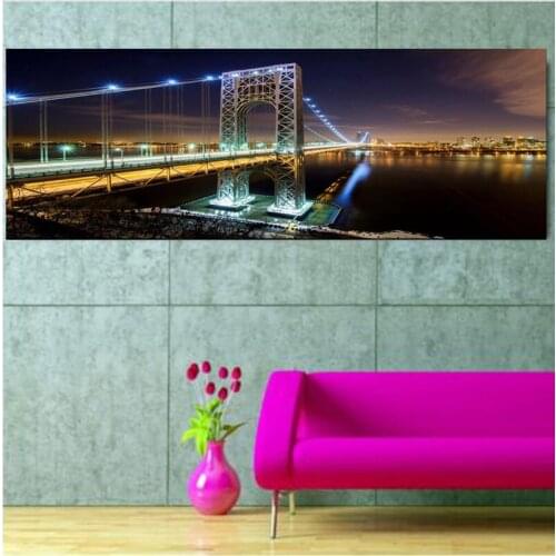 5D DIY Diamond Embroidery New York Brooklyn Bridge Decorative Pictures Diamond painting Rhinestones city night Home Decor RS2060