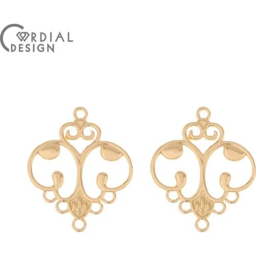 Cordial Design 50Pcs 28*32MM Jewelry Accessories/Hand Made/Charms/Flower Shape/Copper/DIY Connector/Earring Findings & Component