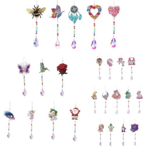 Diamond Drill Crystal Diamond Prism HANGing Rainbow Chaser Lighting Accessories for Window Curtains Pendant Garden Car Home Deco