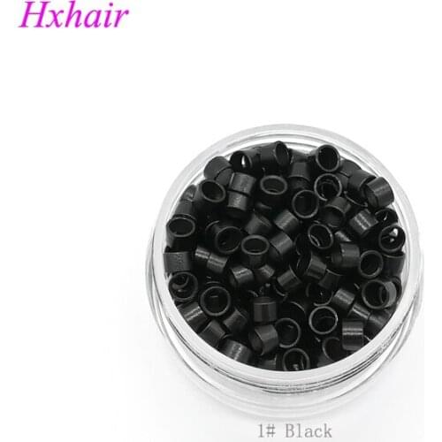 Freeshipping - 5000pcs 4.5mm Micro Aluminium Rings Without Screw Links Beads / Black D-Brown Brown L-Brown D-Blond Blonde Auburn