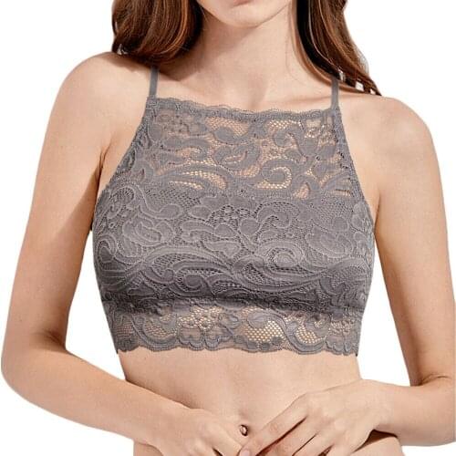 New Women Bra Lace Bralette Backless Full Cups Coverage Embroidery Wire Free Tube Top Bras For Women
