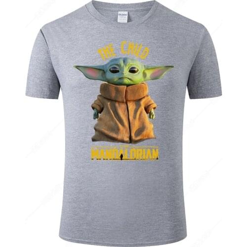 Baby Yoda T Shirt Men Women Summer Cotton Short Sleeve Harajuku Tops Fashion Cool Wars Mandalorian Brand T-shirt Clothing J12