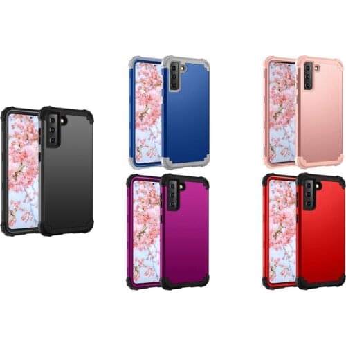 For Samsung Galaxy S21 5G PC+ Silicone Three-piece Anti-drop Mobile Phone Protective Back Cover