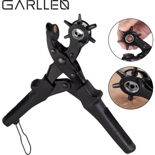 GARLLEN Leather Belt Hole Punch Plier Eyelet Puncher Tool Kit Household Leathercraft Watchband Strap Hole Puncher DIY Hand Tool