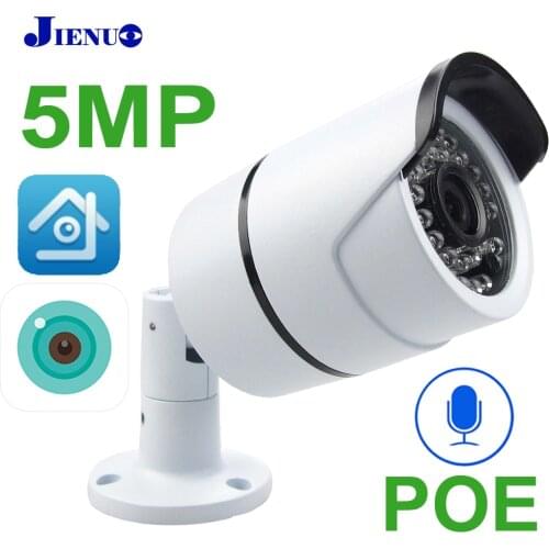 JIENUO Home Camera 5MP POE IP Camera Outdoor Waterproof Night Vision Infrared HD Cctv Security Video Surveillance POE IP Camera