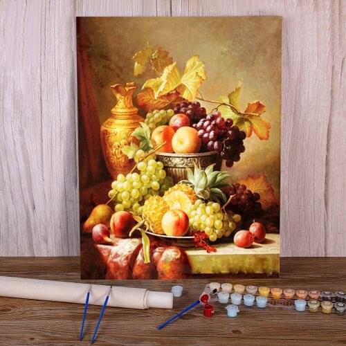 Fruit Landscape Painting By Numbers Set Acrylic Paints 40*50 Oil Painting Home Decor For Kids Wall Art Handicraft