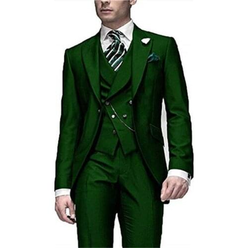 Multiple Colors Custom Made Groom Wedding Men Suit Tuxedos Terno Masculino Best Man Dress Mens Suits 3-piece (Jacket+Pants+Vest