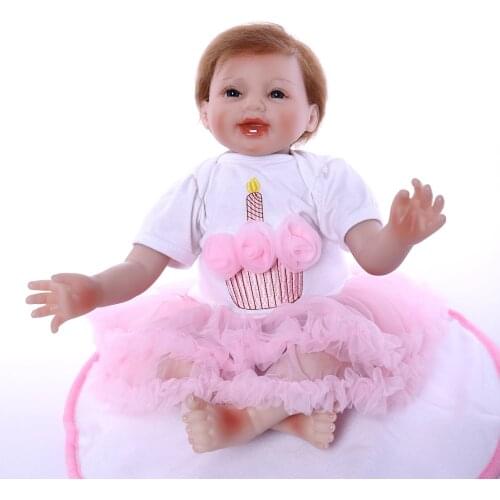Bebe Reborn Doll 55 Cm Realistic Handmade Silicone Vinyl Anatomically Correct Simulation Real Face Cute Toddler Girl Kids Toy