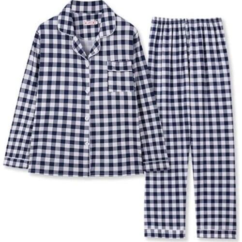 Fashion new plaid pajamas for women autumn winter sleepwear home suit loose ladies pijamas set long sleeve trousers pyjamas sets