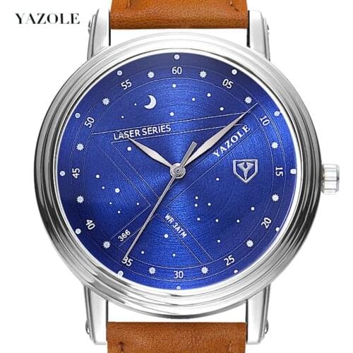 Yazole Watch Men Analog Unique Starry Sky Designer Quartz Watches Male Wristwatches Quartz-watch Relogio Masculino Montre Homme