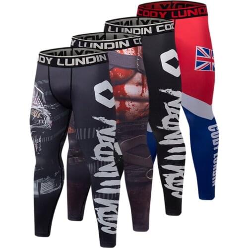 Mens Compression Leggings Fitness Running Tights Quick Dry Gym Football Trousers Training Sport Racing Yoga Workout Jogging Pans