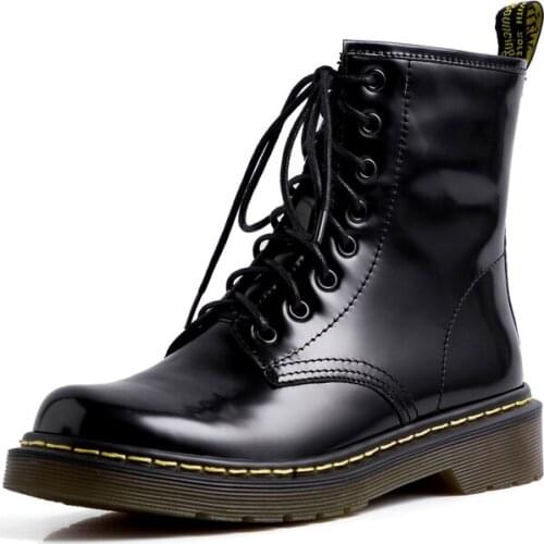 New Arrival Women Ankle Boots Autumn Winter Warm High Heels Shoes Woman Cross-tied Genuine Leather Punk Motorcycle Boots