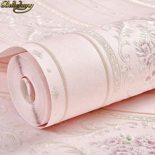 Beibehang 53X300cm Non-woven self-adhesive wallpaper simple striped European pastoral bedroom wall paper living room background