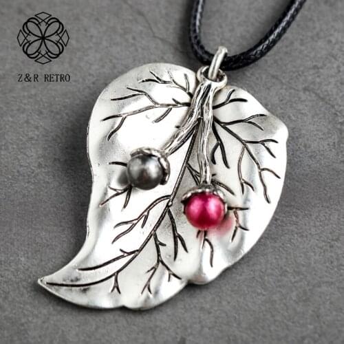 Resin Beads Necklaces & Pendants Leaf Rope Sweater Chains Simple Necklaces Statement Necklaces Handmade Pendants Collier Femme