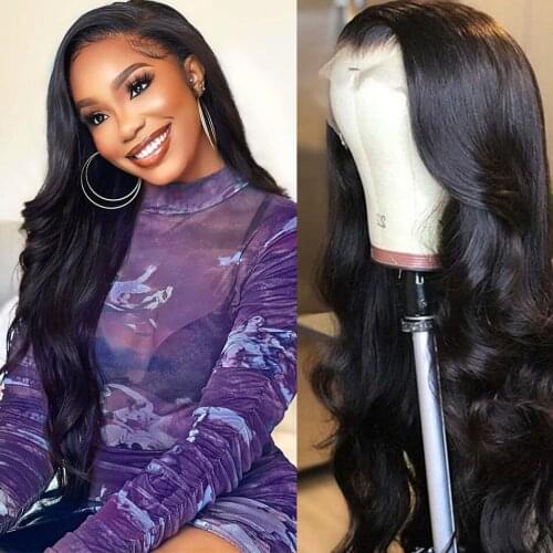 Body Wave 13X4 Transparent Lace Frontal Human Hair Wigs 4x4 Lace Closure Wig Wet And Wavy Brazilian Lace Front Human Hair Wigs