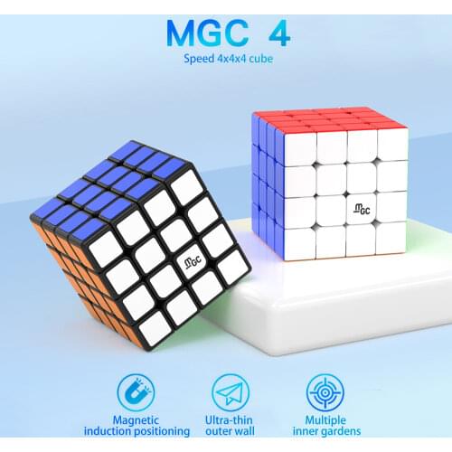 [Picube]YJ MGC 4x4 Speed Magic Cube Puzzle Cubo Magico Educational Toys For Kids Gifts - Stickerless / Black YongJun MGC 4*4*4