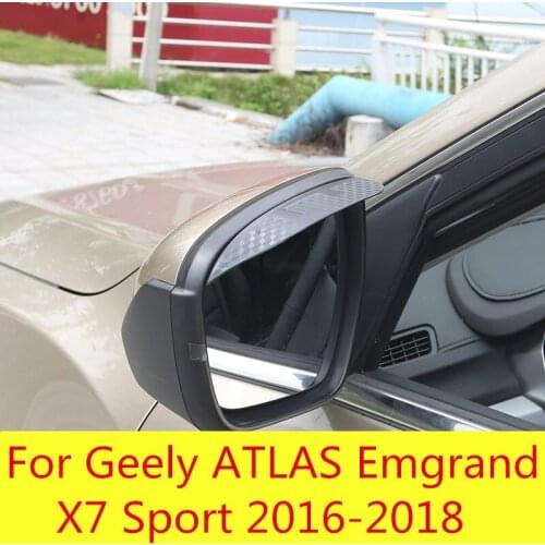 Rearview rain eyebrow translucent rain eyebrow mirror decoration car Accessories For Geely ATLAS Emgrand X7 Sport 2016-2018